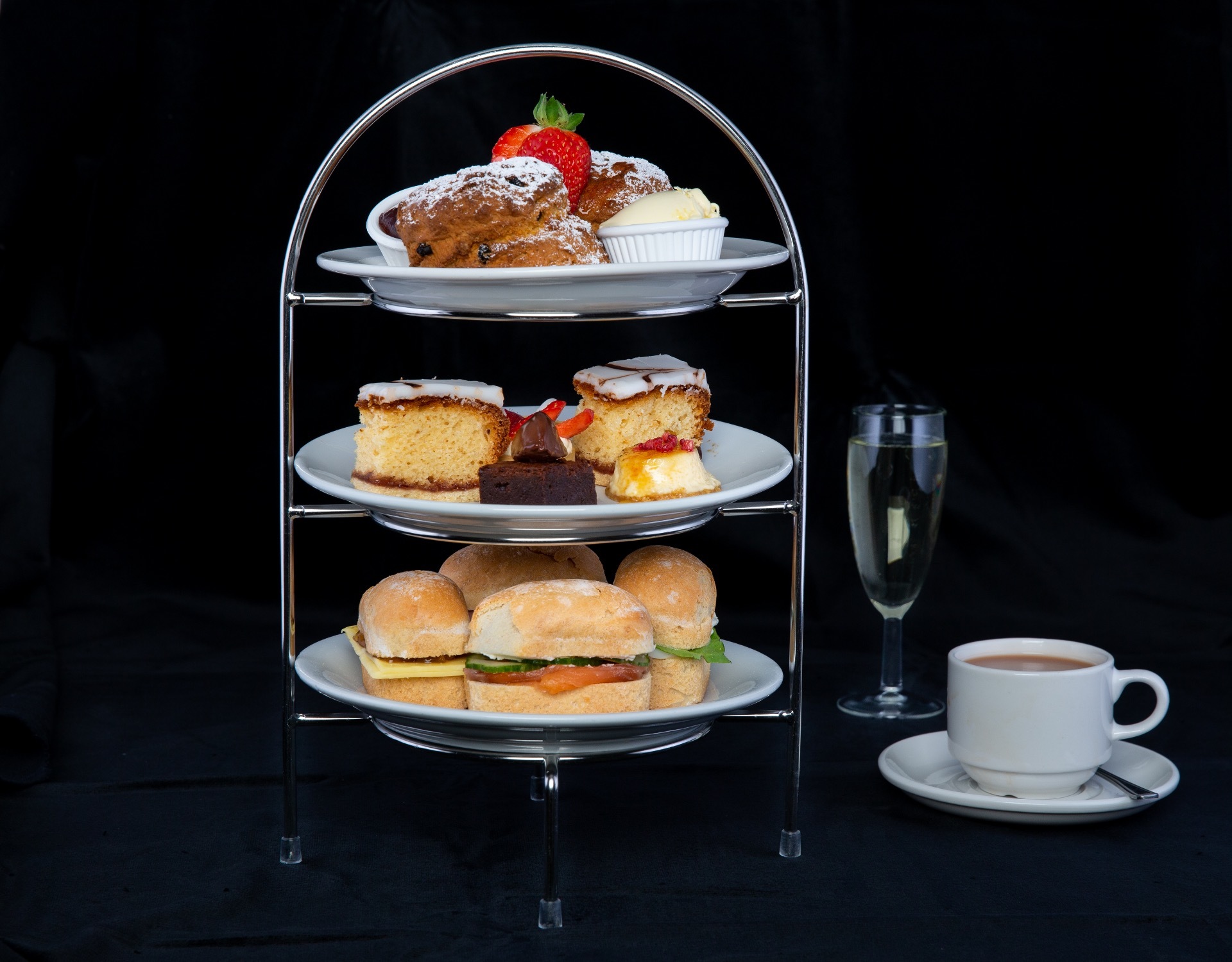 Riviera Afternoon Tea with glass of Prosecco