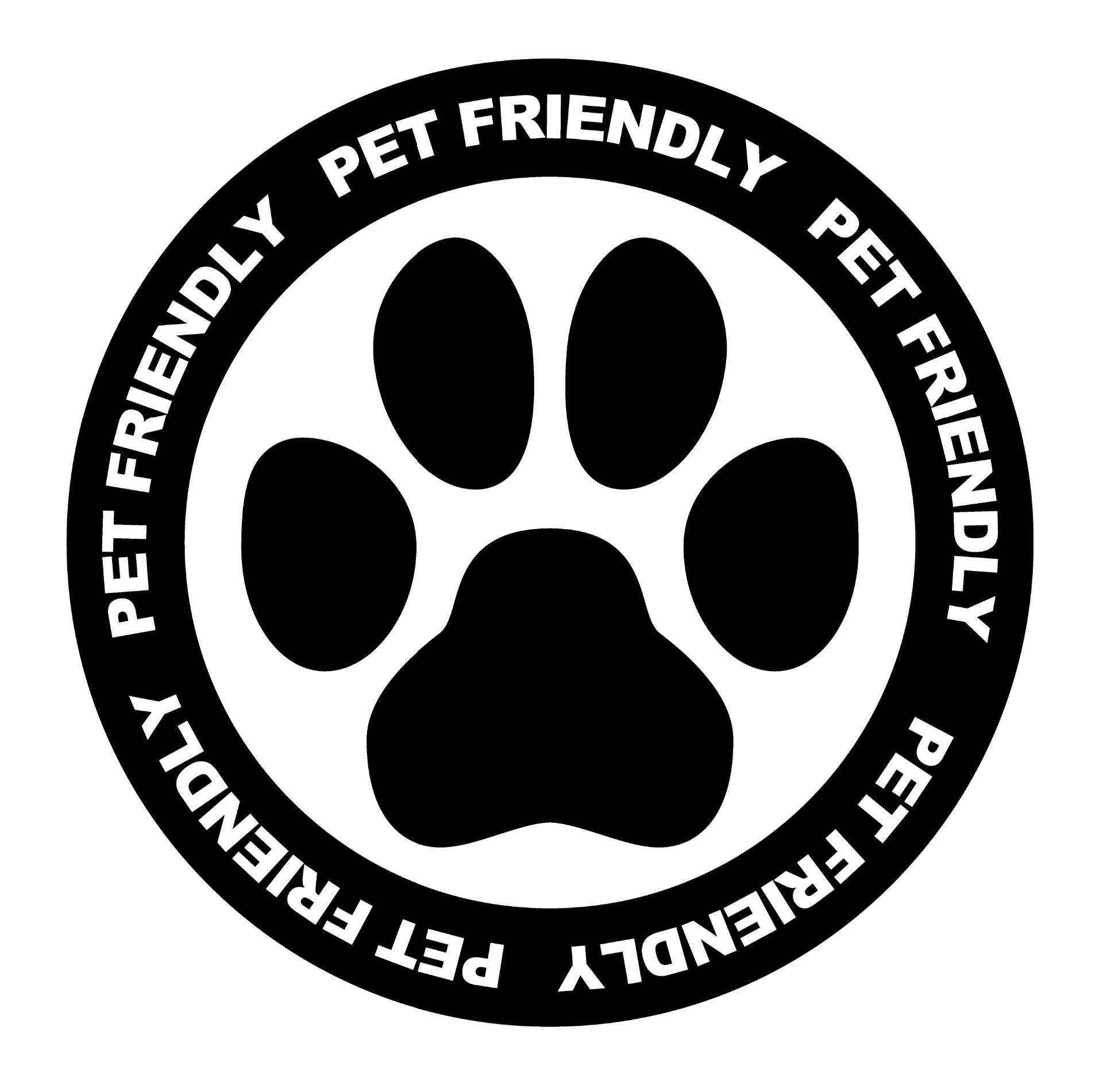 Pet friendly paw logo